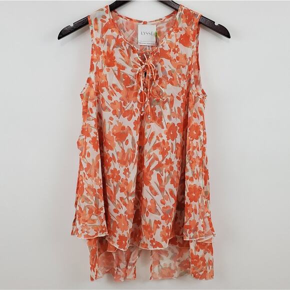 Lysse Warm Stroke Floral Handkerchief Top - Picture 1 of 5